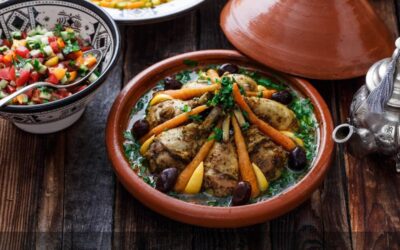 delicioso tajine de conejo marroquí: un festín de sabores con aceitunas y limón